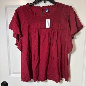 NWT Old Navy Women's Burgundy Blouse Size L